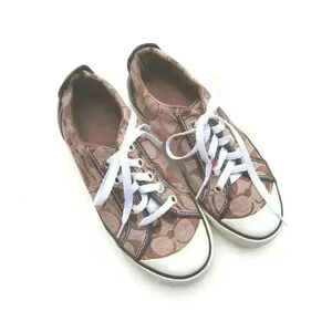 Coach Barrett Signature Leather Khaki Brown/ Tan Sneakers Shoes 5.5 B